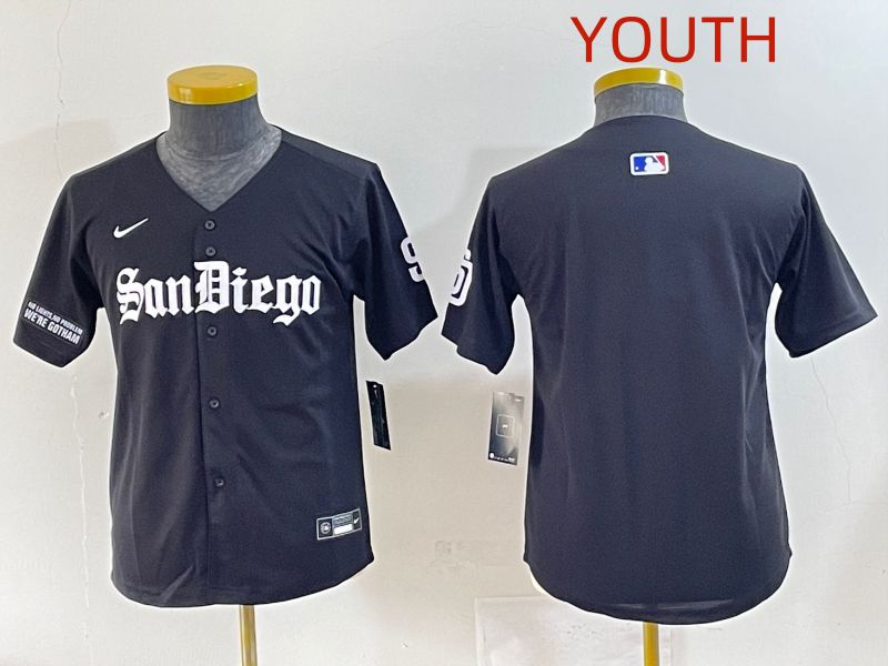 Youth 2025 San Diego Padres Blank Black Five generations Joint Name Nike MLB Jersey style 5->dallas cowboys->NFL Jersey